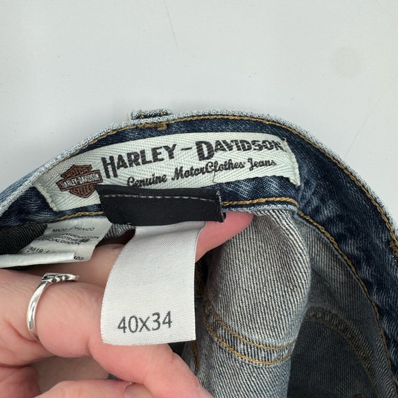 Harley-Davidson Men's Blue Straight Jeans 100% Cotton Size 40X34 - Picture 7 of 8